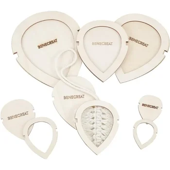 12pçs moldes de corte de folhas de macrame, modelo de corte de folhas de macrame de madeira, ferramenta de suspensão de parede de penas para artesanato diy