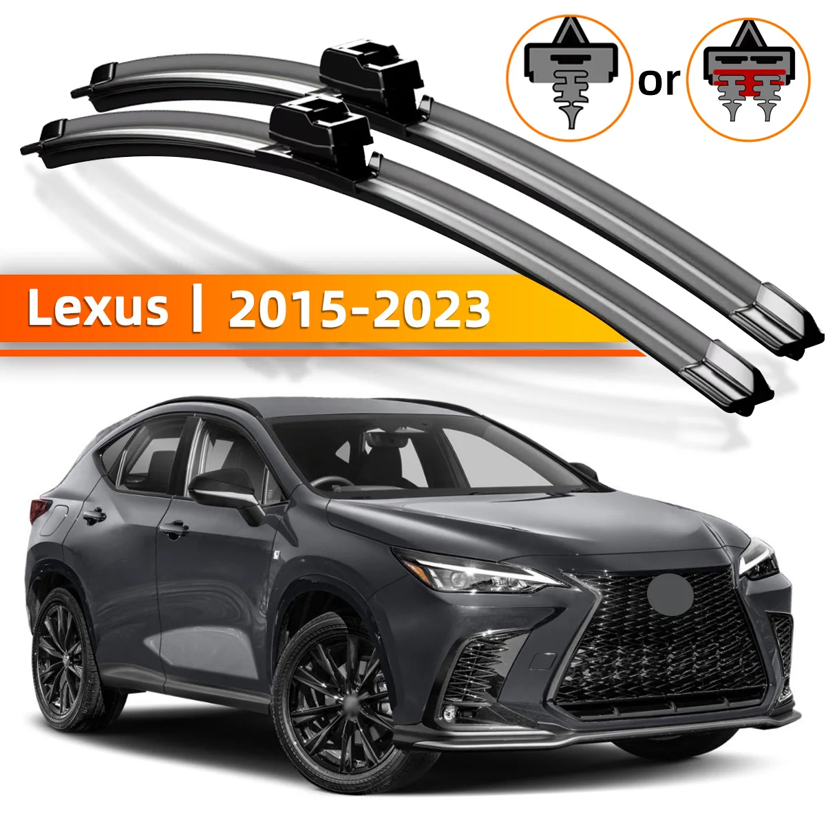2 uds limpiaparabrisas delantero adecuado para Lexus Nx200 Nx200t Nx300h Nx350 Nx250 Nx450h 2015-2023 limpiaparabrisas