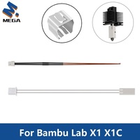 For Bambu Lab X1/X1-Carbon X1C Thermistor NTC100K Heating Sheet For Bambu Hotend Heater Cartridge 24V 3D Printer Parts