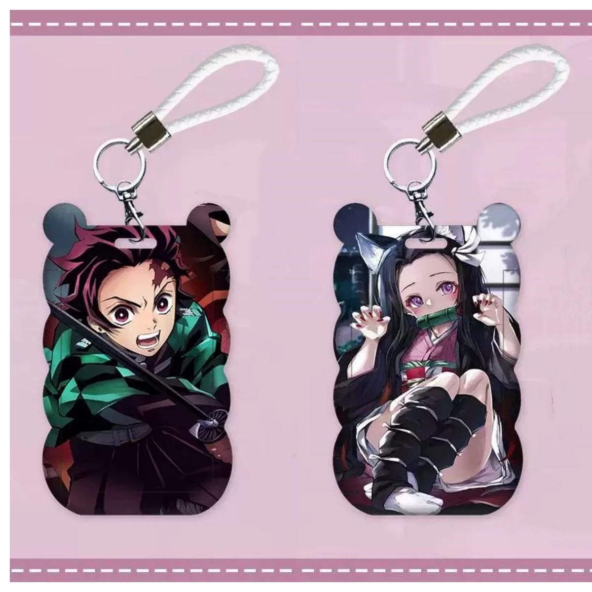 

Demon Slayer Anime Lanyard Key Neck Strap ID Card Holder Tanjirou Nezuko Cartoon Baggage Tag Work Permit Strap