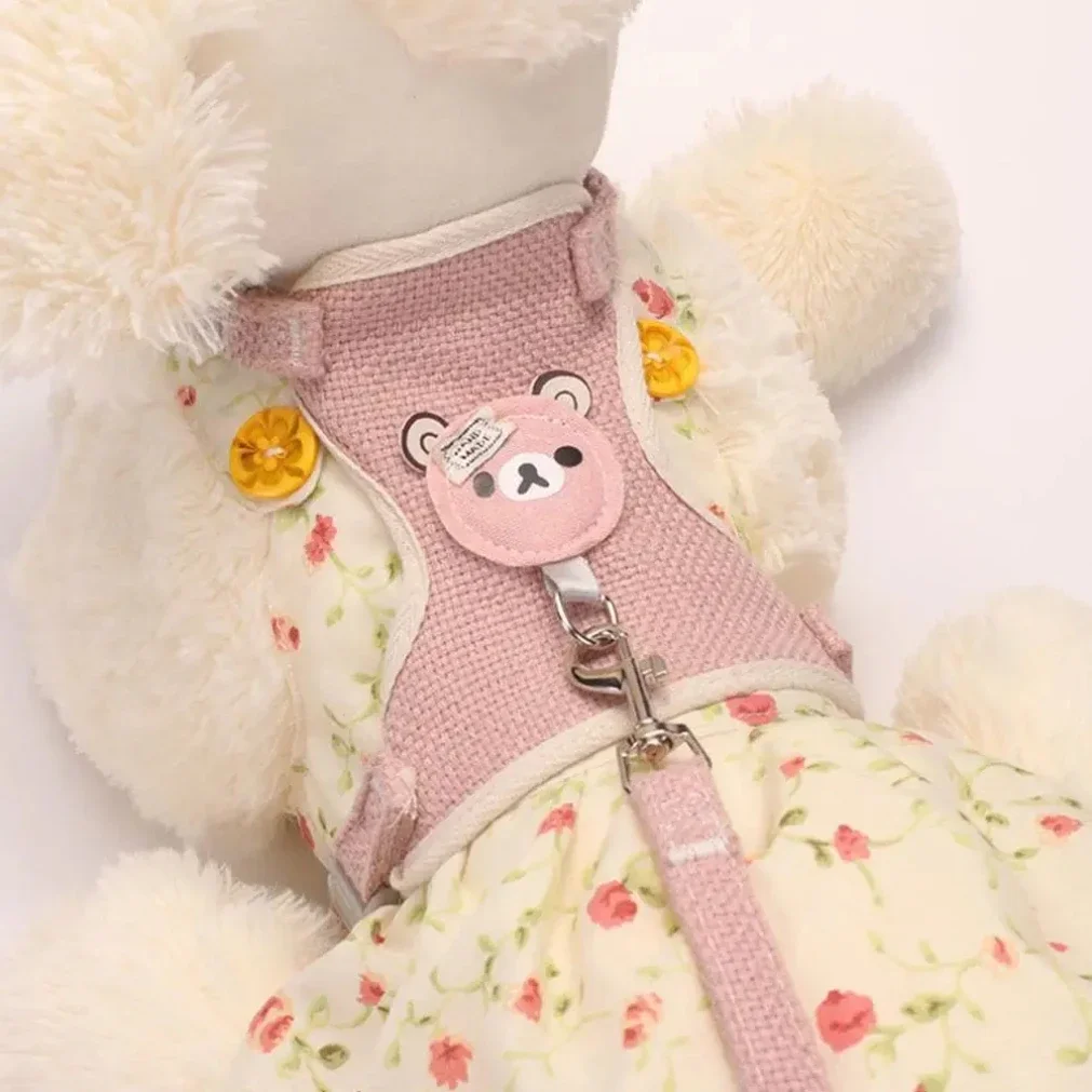 

Newest Cute Rabbit Harness and Leash Set Bunny Pet Accessories Vest Harnesses Rabbit Leashes for Outdoor Walking Pets Supplies