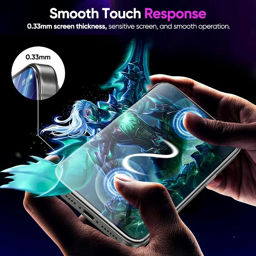 Защитная пленка для экрана iPhone 16 Pro 9H Hardn, устойчивая к царапинам пленка из закаленного стекла с комплектом для установки BioBased Fingerprin