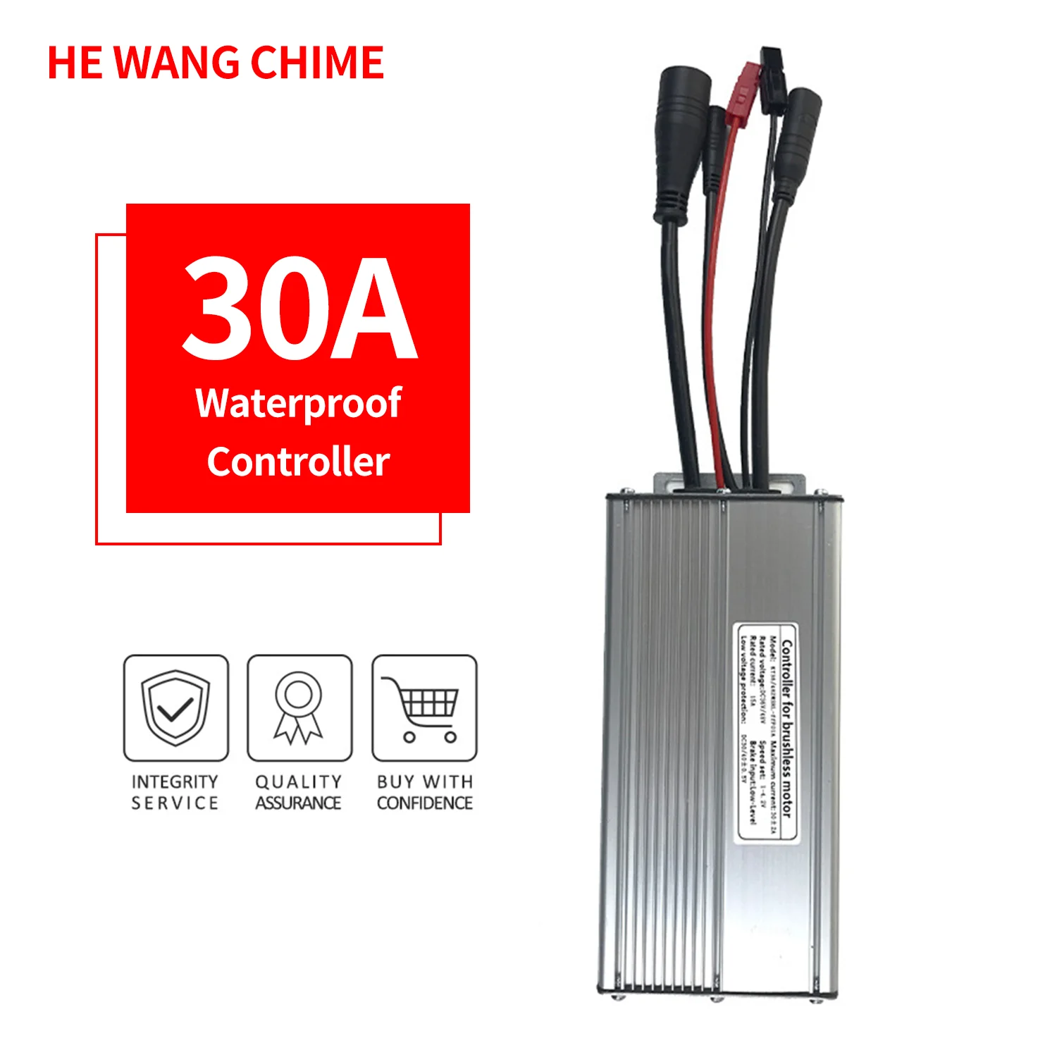

36/48V 30A 12-Mosfets brushless sine wave controller suitable for e-bike/mountain bike modifications, with waterproof connector.