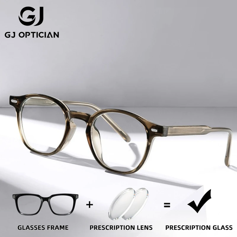 

GJ OPTICIAN Artistic Plastic Titanium Optical Prescription Glasses Women Versatile Anti Blue Light Progressive Myopia Glasses
