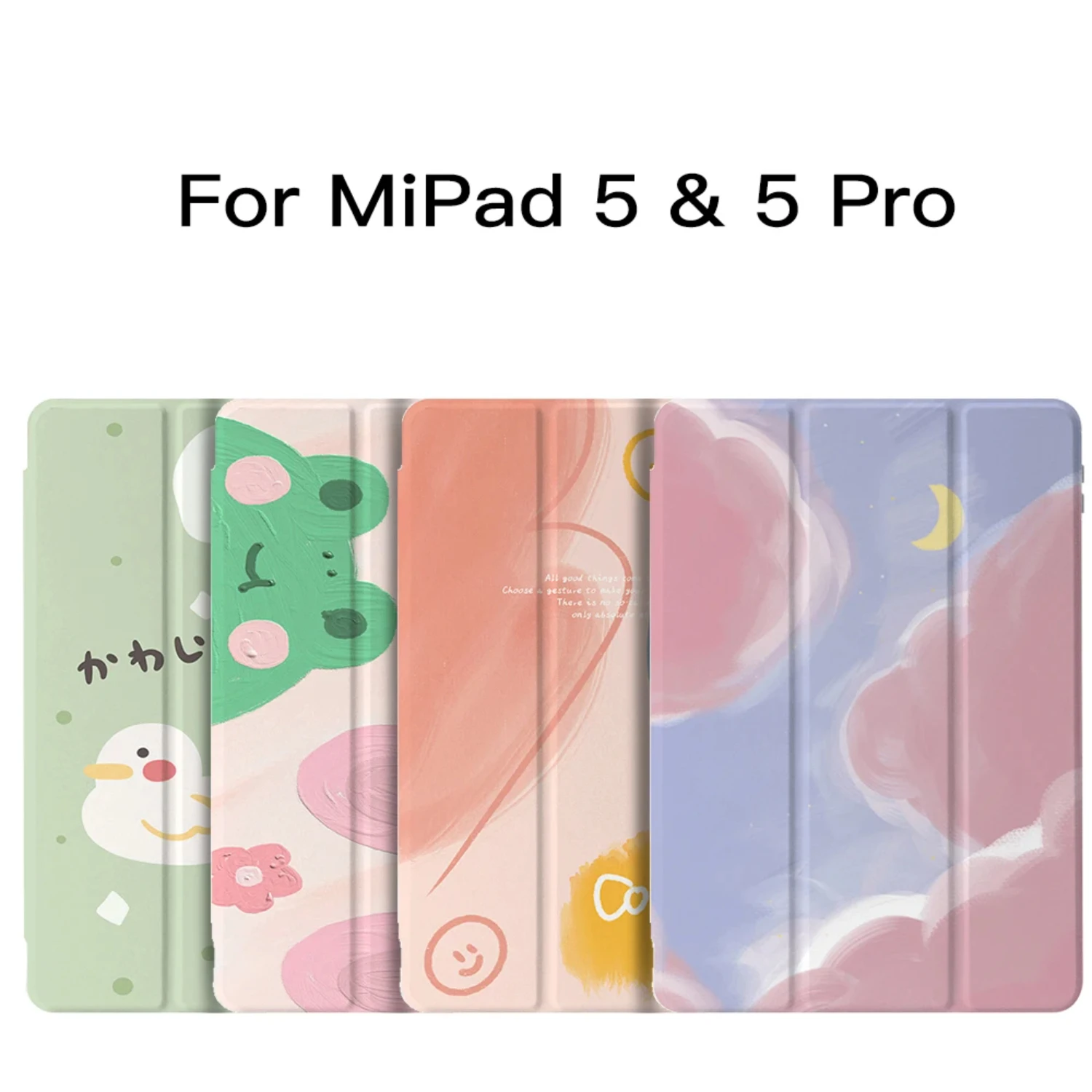 Cute Shockproof Transparent Cartoon Design Pad Cover for 12.4 inch and 10.61 inch Devices - Protective Mi 5 Case for MiPad 5 Pro