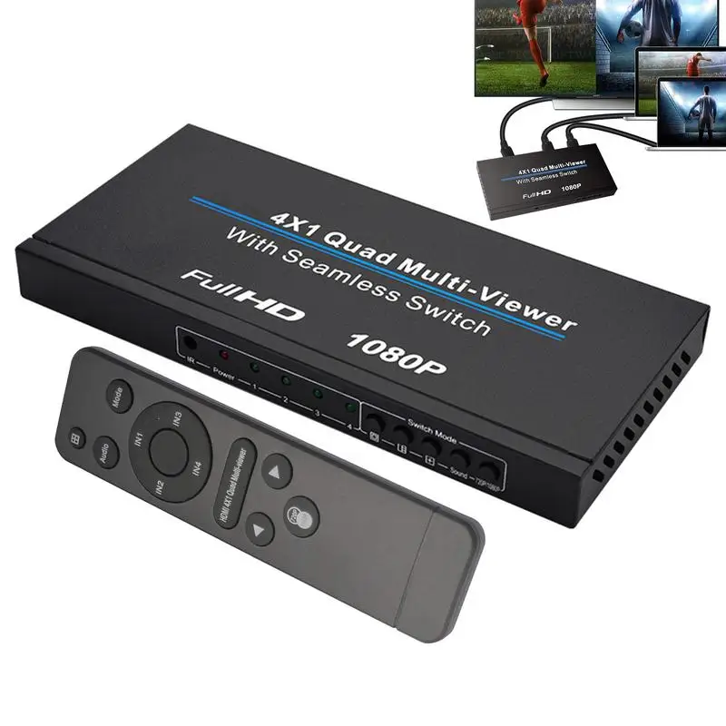 

HD Audio Converter 4-Way Multiple HD Adapter HD Selector Extender Splitter Seamless Switcher For Laptop Projector TV Box