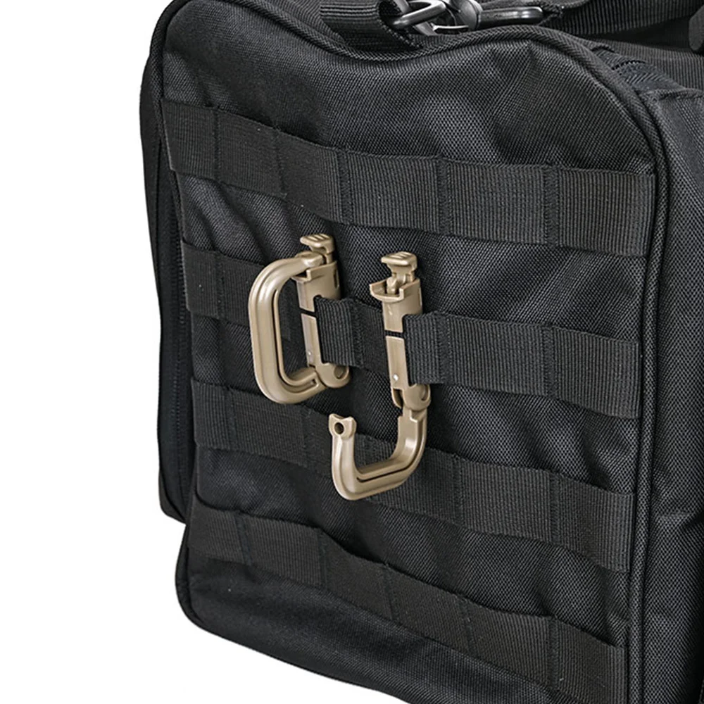 Tactifans 2 pcs D Locking Ring Buckle Grimloc MOLLE Carabiner Plastic Clip Snap Type Tactical Vest Bag Connection Point Fastener