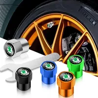 4Pcs Metal Car Wheel Tire Air Valve Caps Stem Covers For Skoda Superb Octavia Rapid Kodiaq Kamiq Karoq Rapid Fabia Accessories