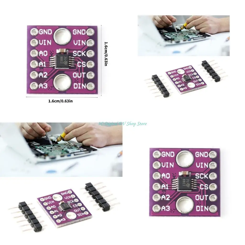 E74D ADS1118 I2C Interfaces 16Byte ADCs SPI Development Board for Microcontrollers