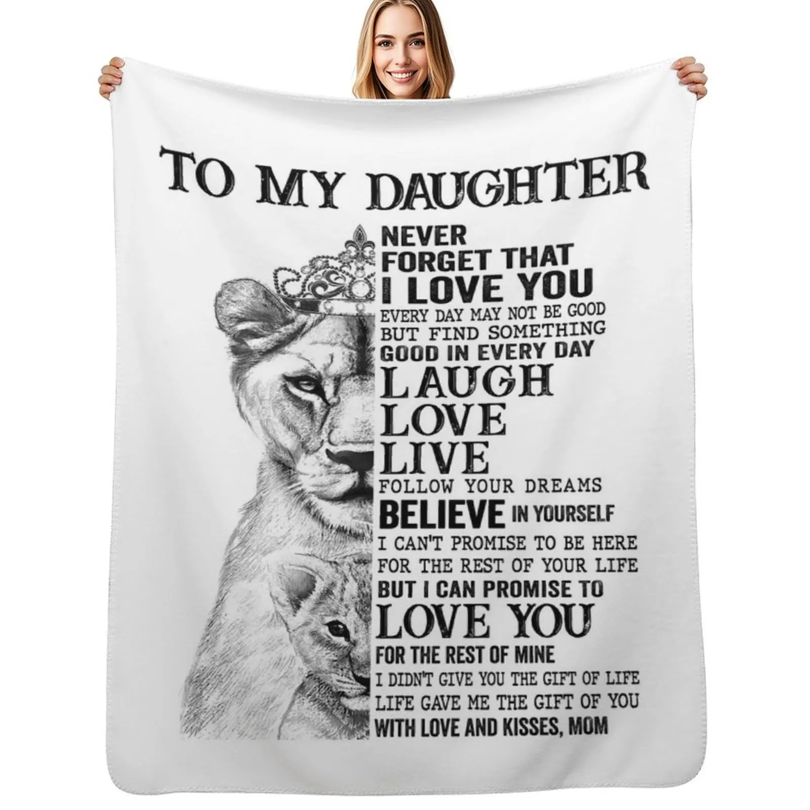 To My Daughter Never Forget That I Love You Throw Blanket Picnic for winter Luxury Brand Shaggy Summer Quilt Blankets