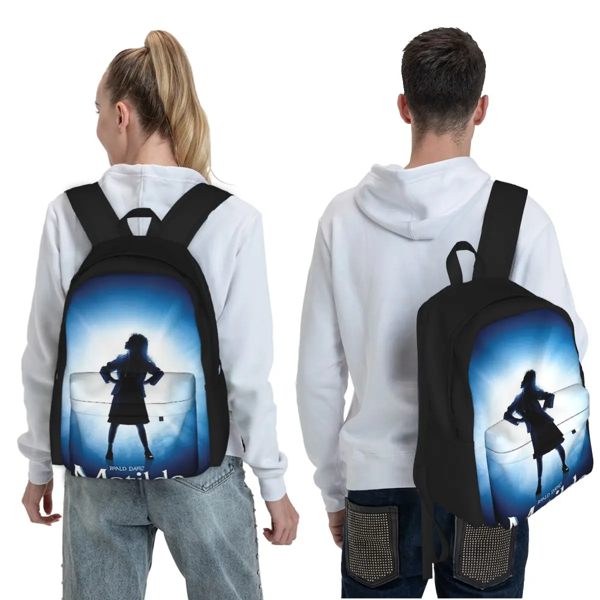 Roald Dahl Matilda The Musical Student Backpack School Bag Hiking Travel Daypack for Men Women Fashion Bookbag Shoulder Bags