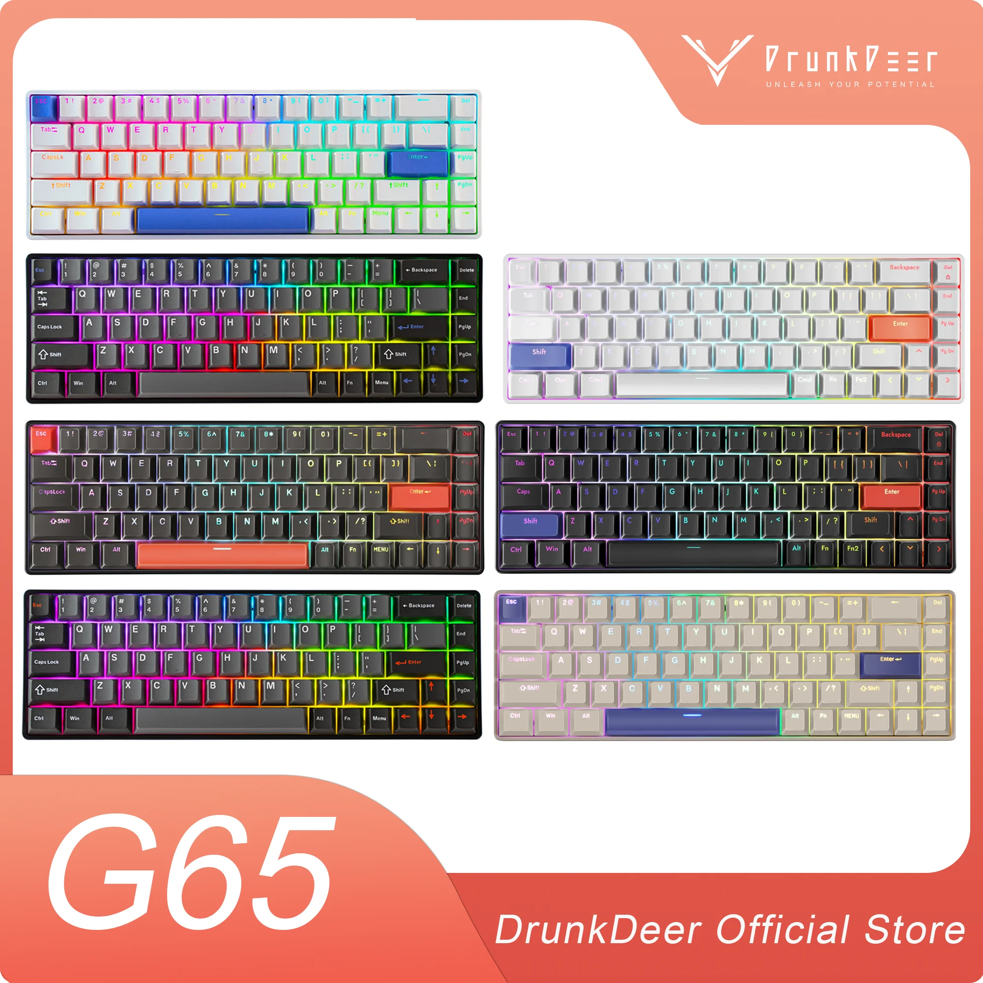 

DrunkDeer G65 Mechanical Keyboard,Rapid Trigger TKL Gaming Keyboards, Hyper Fast Magnetic Switch Keyboard, RGB Compact 68 Keys