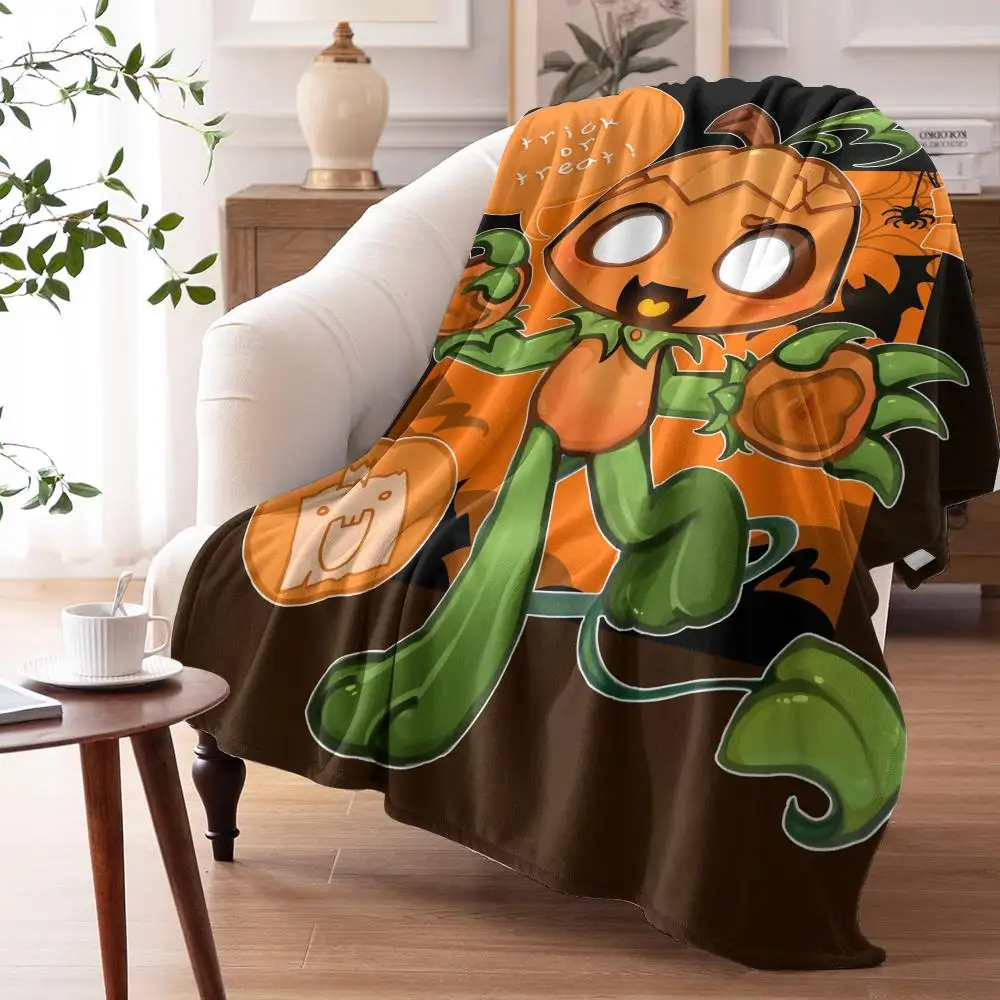 Game D-Dandy's World Gourdy Throw 240G Lightweight Throw Blanket Soft Cozy Fleece Blanket for Sofa Bed Home Decor