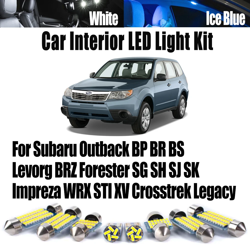 

Для Subaru Outback BP BR BS Levorg BRZ Forester SG SH SJ SK Impreza WRX STI XV Crosstrek Legacy Комплект светодиодного внутреннего потолочного освещения