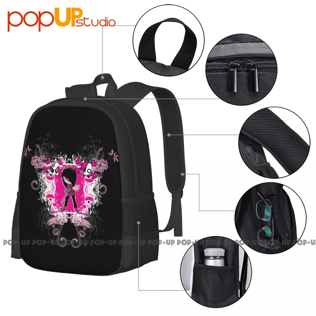 Emo Boy Skeleton Skull Cool Backpack Large Capacity School Shoe Bag Shopping Bag Outdoor Running