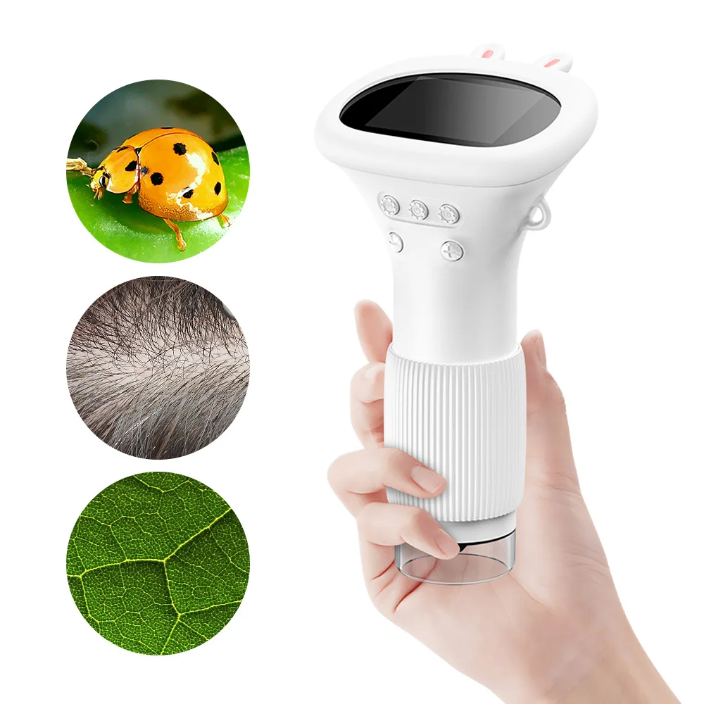 1000X Electronic Magnifier Camera 2 Inch IPS Screen Children Biological Insect Coin Magnifier 2MP Lens Mini Portable Microscopes