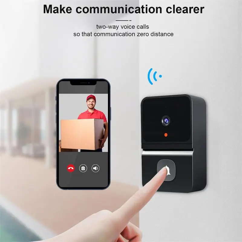 Caméra de sonnette vidéo WiFi intelligente, interphone visuel avec vision nocturne à la mode, sonnette de porte IP, caméra de sécurité à domicile sans fil