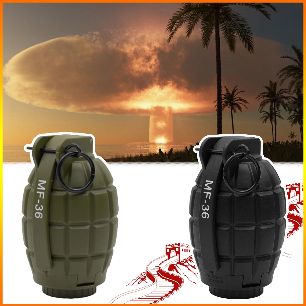 

Airsoft Tactical Grenade Plastic CS Battle Game Toy Dummy Hand Grenades Model Pull Ring Toys for Age 14+ cosplay New Year Gift