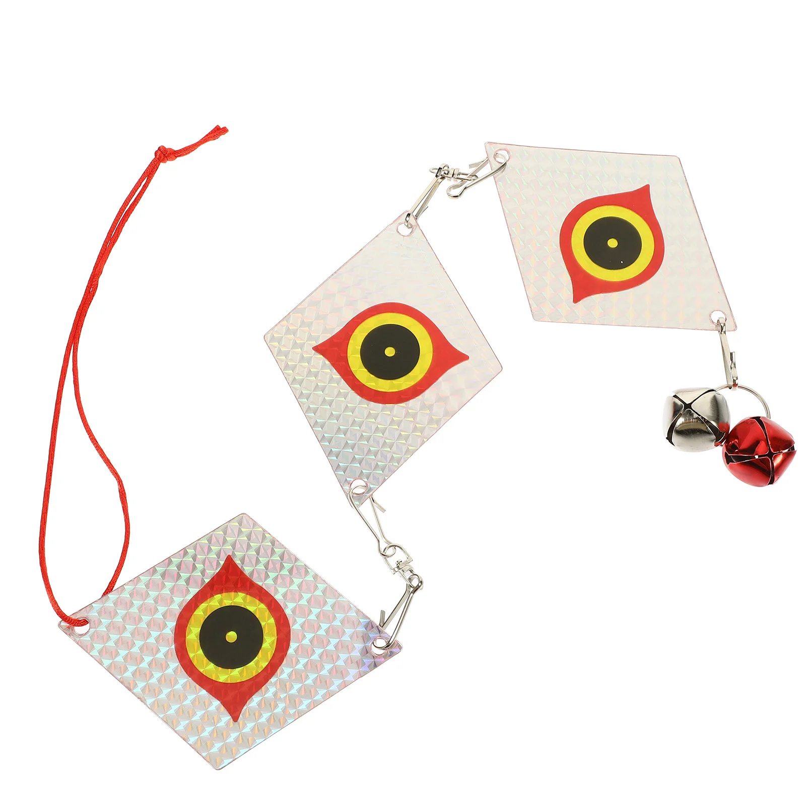 

Owl Reflective Bird Deterrents Pendant Iron Hanging Plate with Bells Durable Bird Repellent for Outdoor Garden Porch