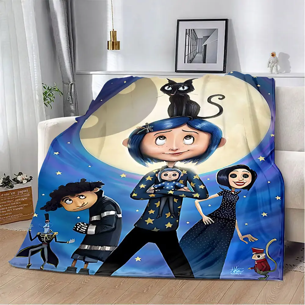 Animation Coraline Printed Blanket Picnic Blankets Warm Blanket Soft and Comfortable Blanket Home Travel Birthday Gift