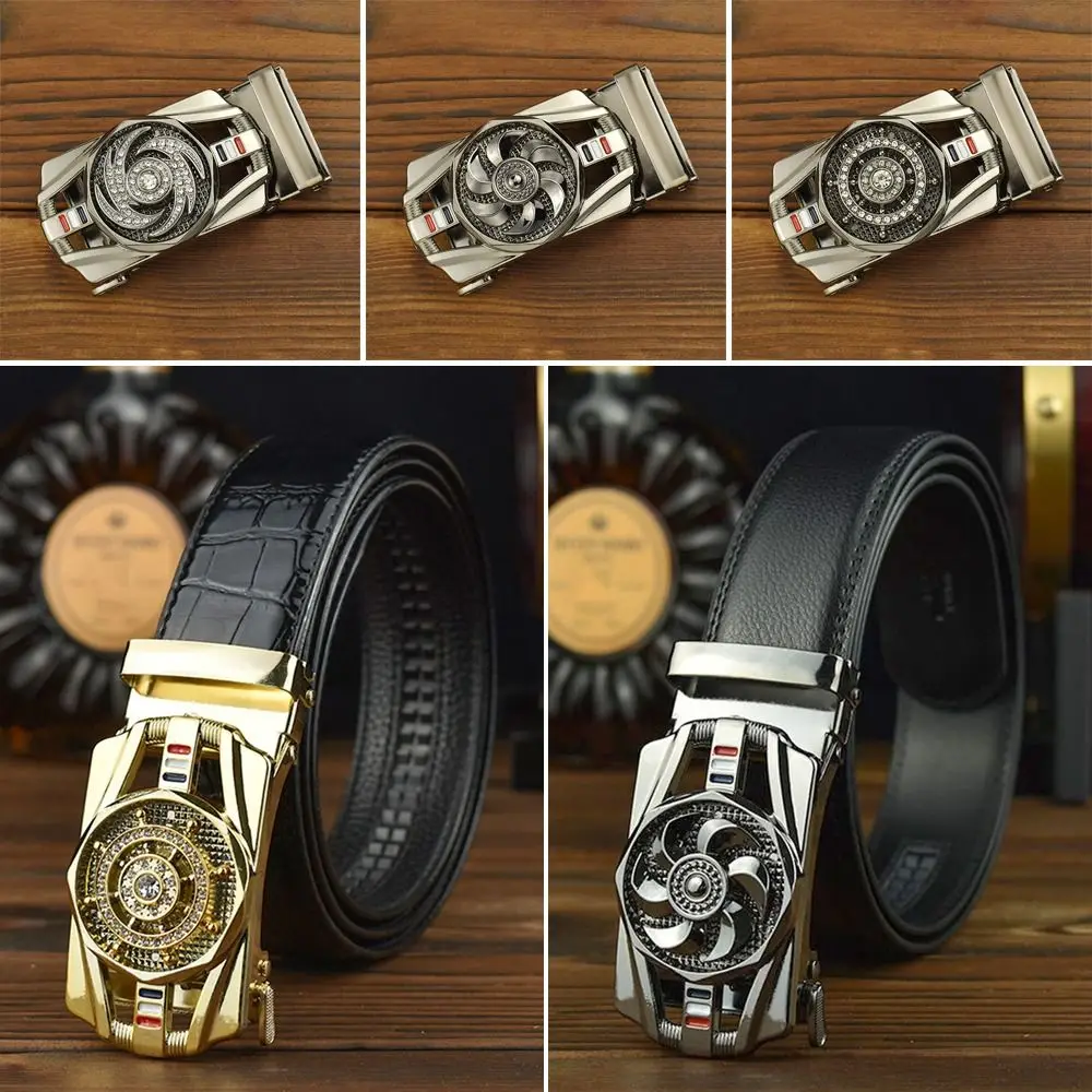 Fashion Rotating Time To Run Belt Buckle Headless Man Belt Automatic Buckle Sports Car Model Business Pants Buckle