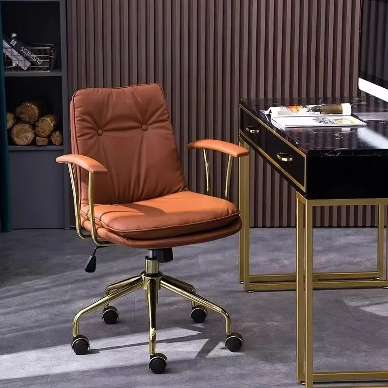 

Luxury Roller Office Chair Visitor Modern Gold Study Swivel Office Chair Ergonomic High Comfortable Silla De Oficina Furniture