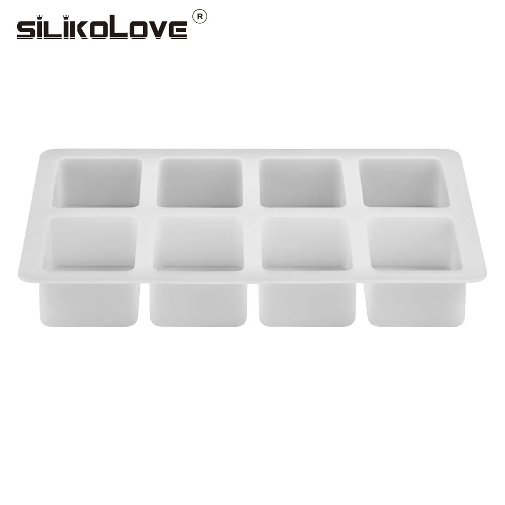 SILIKOLOVE 8 Cavity Handmade Rectangle Silicone Molds For Soaps Cube 3d Craft Soap Making Candle Cake Baking Moulds