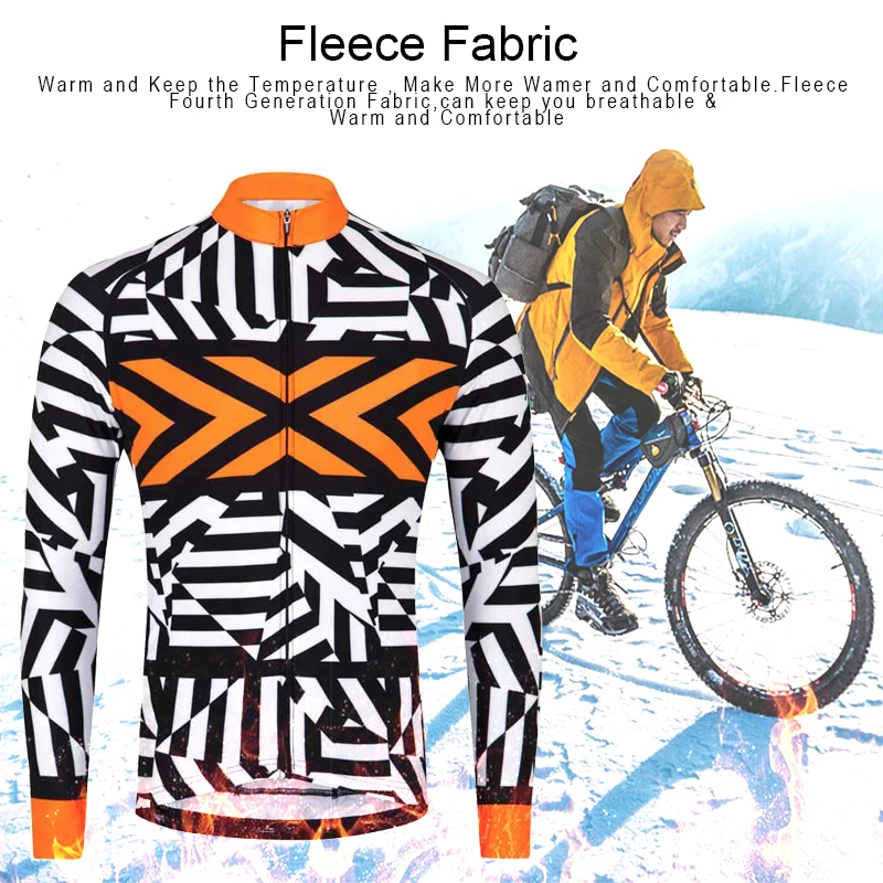 Phtxolue Winter Thermal Fleece Cycling Jerseys Set Long Sleeve MTB Bicycle Clothing Bike Clothes Sportswear Wear Suit