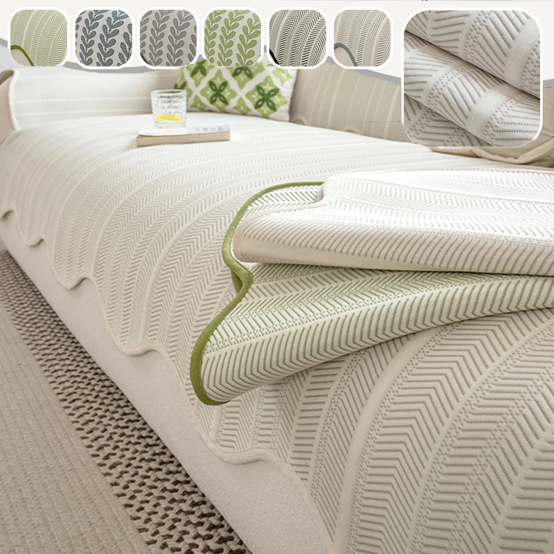 

New Ice Silk Cooling Sofa Cover Non Slip Couch Slipcover for L Shape Corner Sofa Pet Kid Proof Living Room Summer Protection