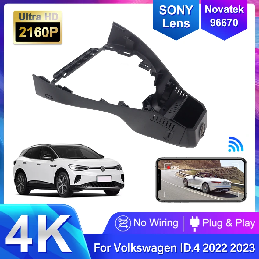 New 4k 2160p Car DVR Video Recorder Plug and play Dash Cam Camera HD Night vision For Volkswagen VW ID.4 X ID4 CROZZ 2022 2023