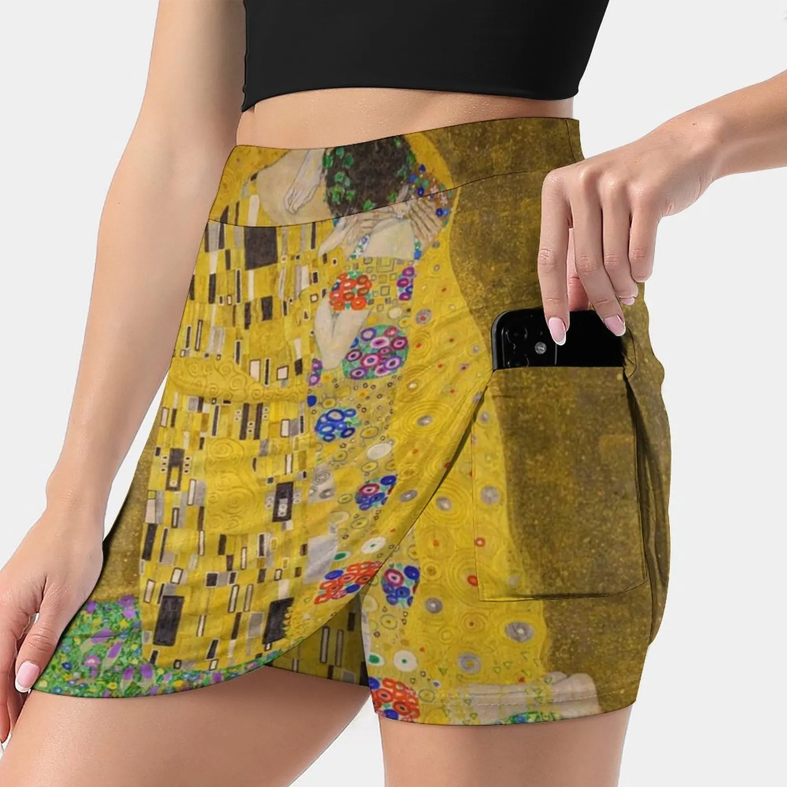 The Kiss Women's skirt Sport Skort Skirt With Pocket Fashion Korean Style Skirt 4Xl Skirts The Kiss Kiss Gustav Klimt Klimt