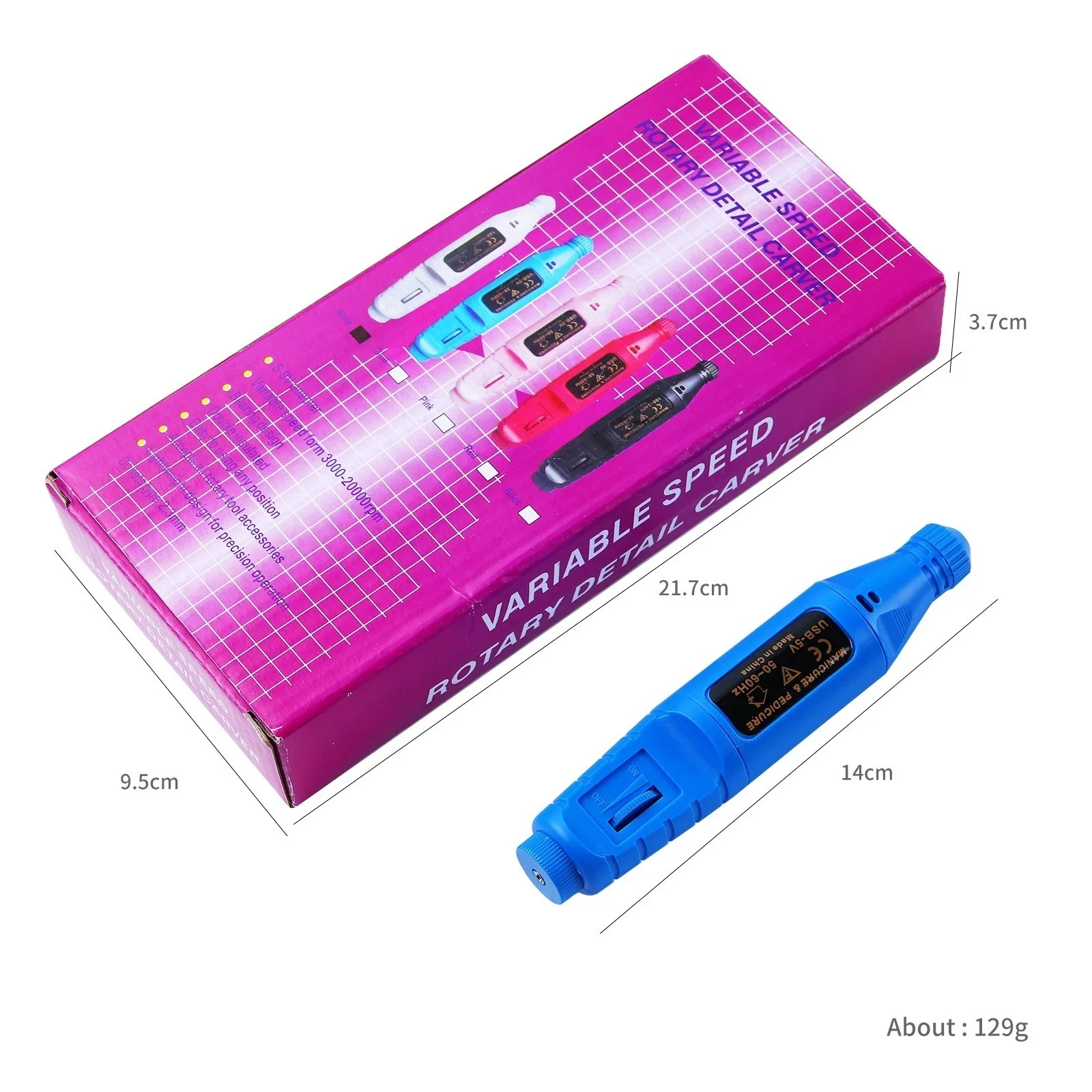 Azul Elétrico Prego Brocas Kit Remover Polidor Manicure Pedicure 6pcs Arquivo Bandas Máquina Art Pen Device Equipment