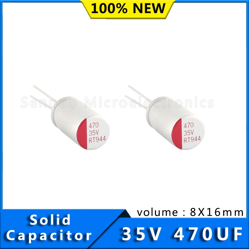 

10pcs New 35V 470UF original 8X16mm solid capacitor motherboard graphics capacitor 470uf 35v Aluminum electrolytic capacitors