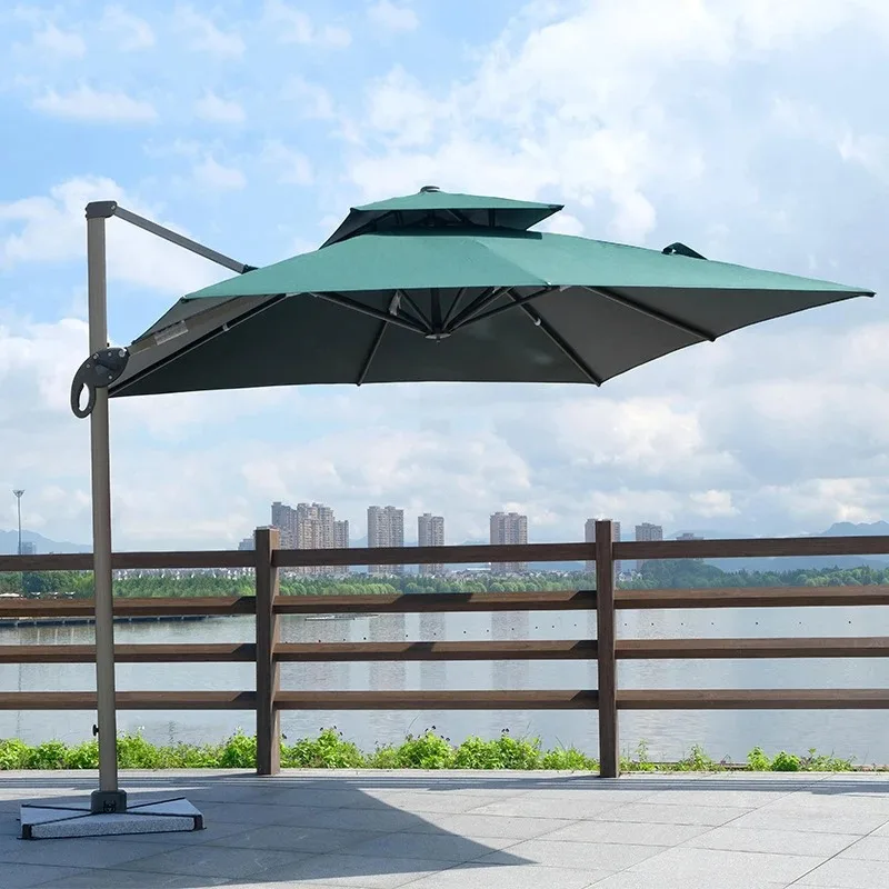 Outdoor Modern  Patio Umbrella Square Abba Cantilever with Custom Logo for Hotels and Parks Decorate Furniture