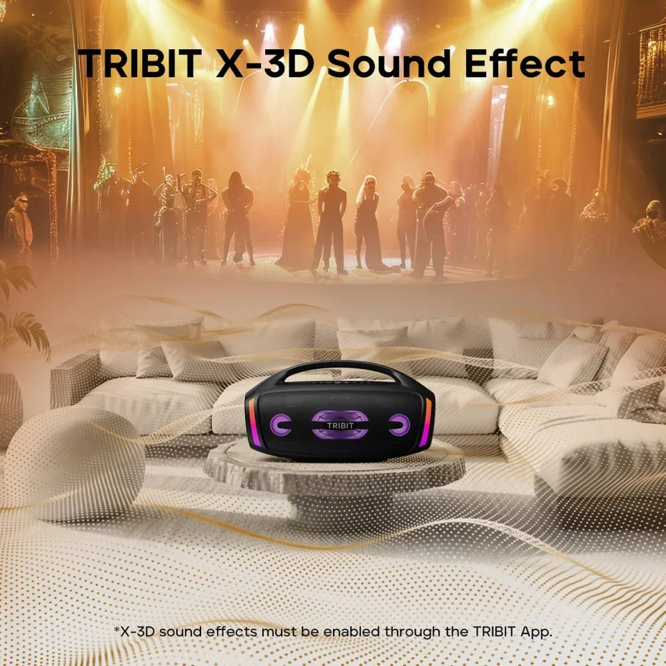 TRIBIT StormBox Blast 2 for Speaker 200W Subwoofer Outdoor IP67 Party Speaker Built-in Mic 3-5H Playtime RGB LED Battery view 5