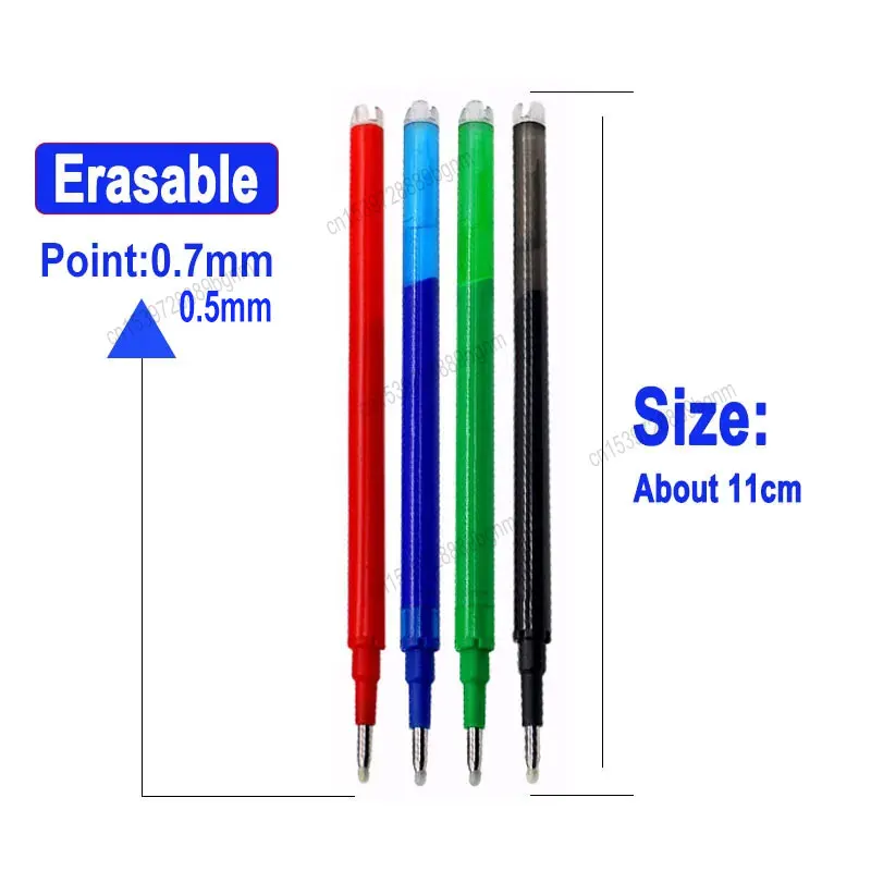 8Pcs/Set 0.7mm 0.5mm Tip Erasable Gel Pen Refill Rod Blue Black Red 8 Color Ink Office School Writing Drawing Stationery 11cm