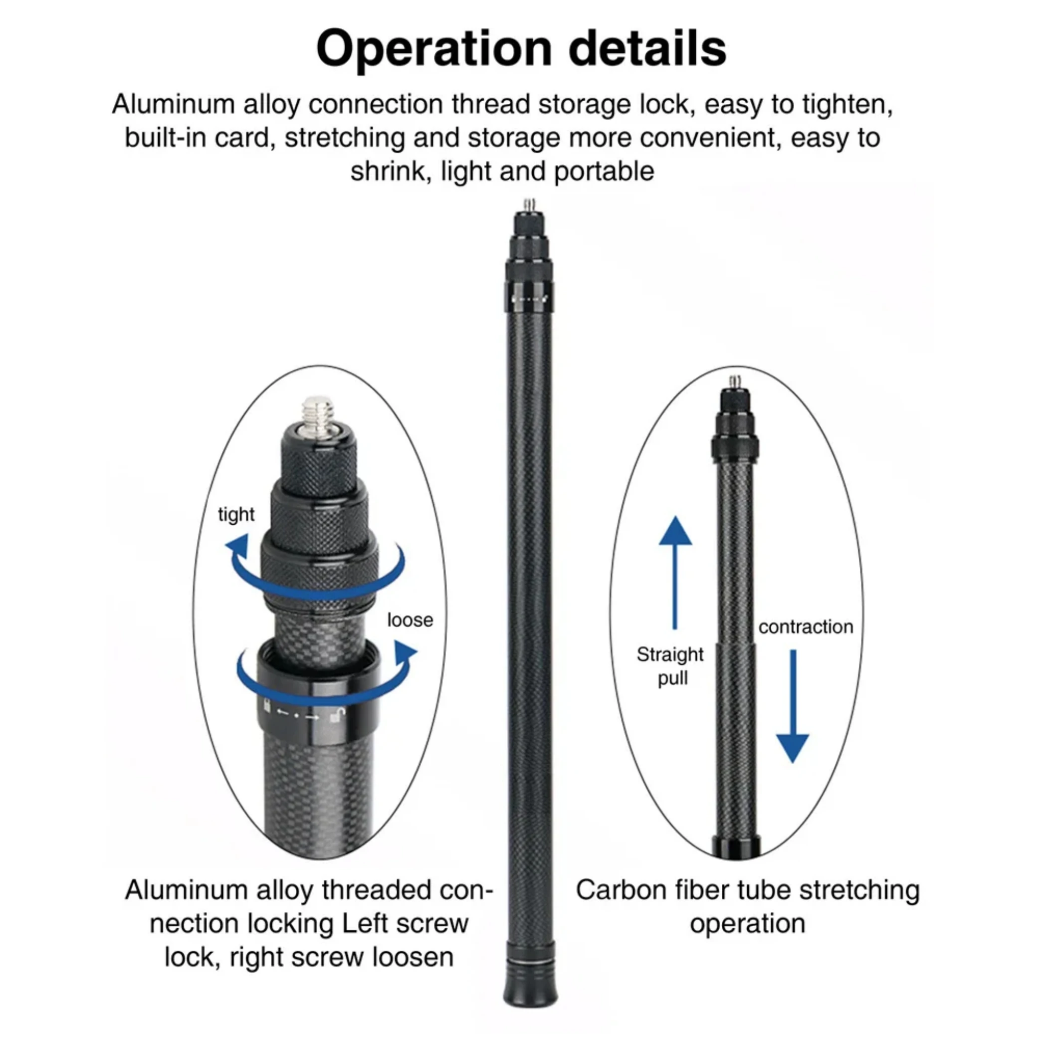 Carbon Fiber Extended Selfie Stick 1.5M/3.0M For Insta 360 X4 3/ONE X2 /ONE RS/GO 2 For GoPro DJI Action 4 3 Insta360 Accessorie