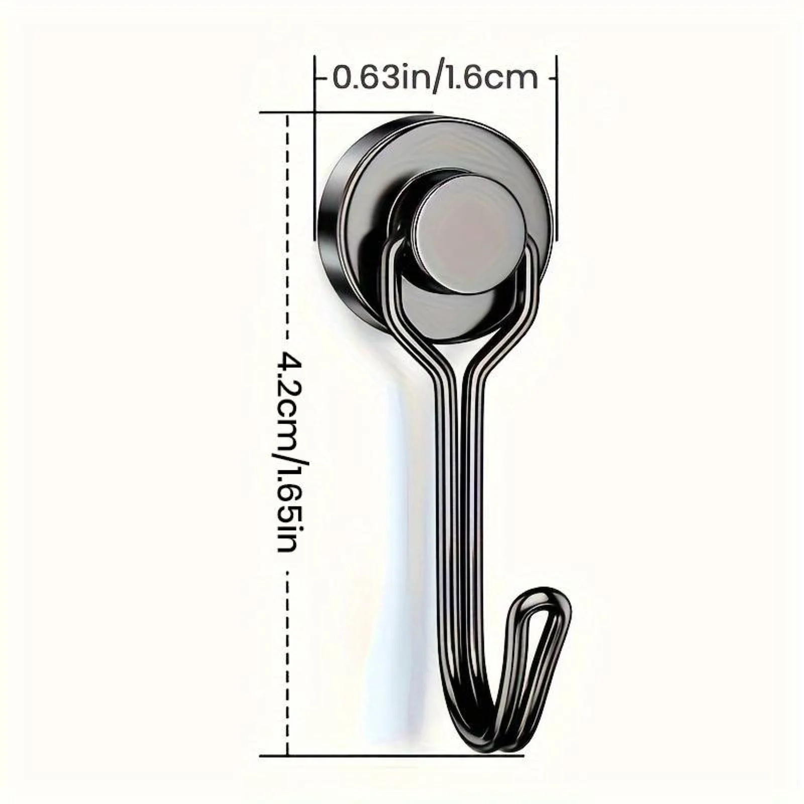 Black Magnetic Hooks, Swivel Swing Magnets Hook Heavy Duty with Rust Proof for Fridge, Refrigerator, Oven, Grill, BBQ, Key