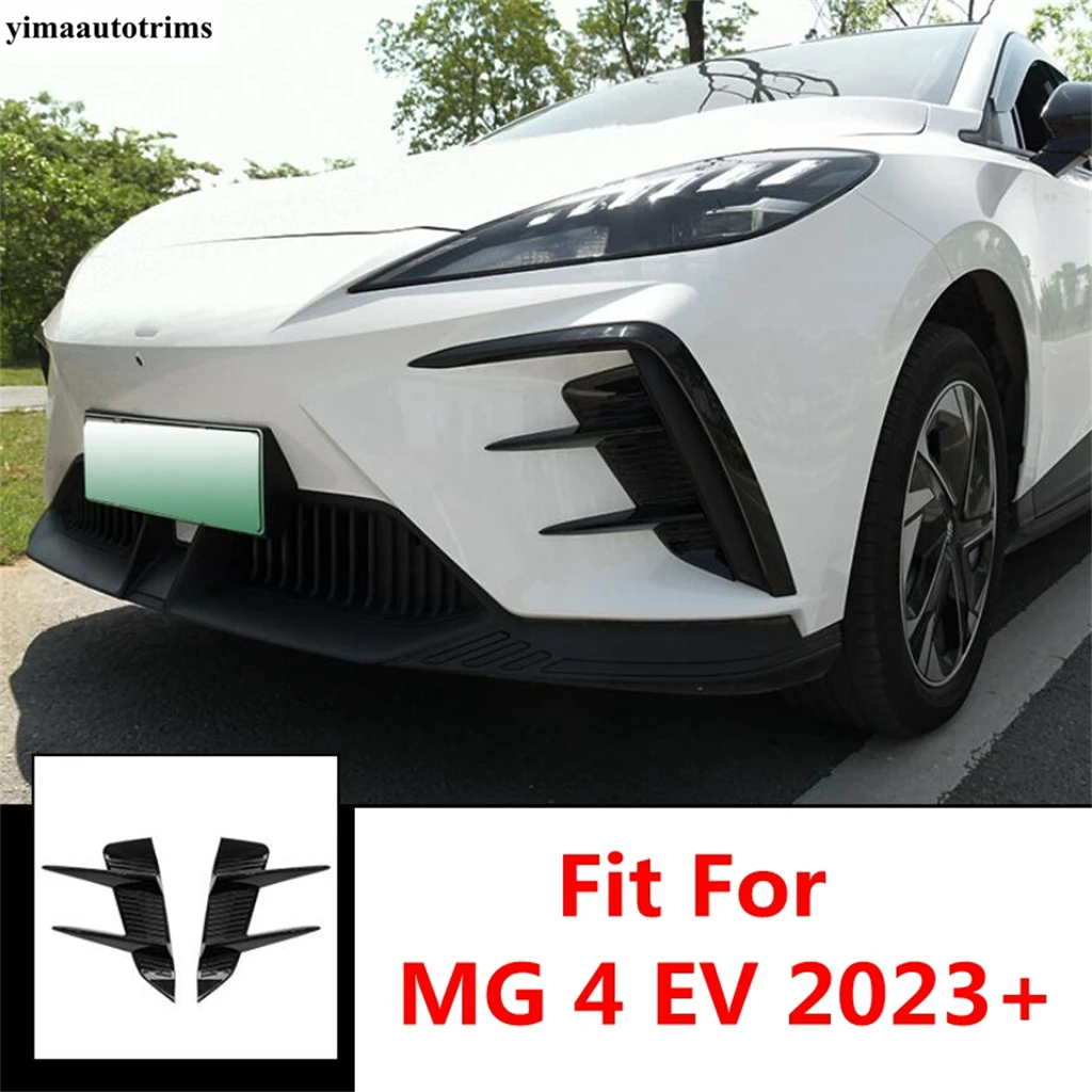 For MG 4 EV 2023 2024 Car Accessories Front Bumper Fog Lights Lamps Eyebrow Grille Air Intake Slats Knife Strip Blade Cover Trim