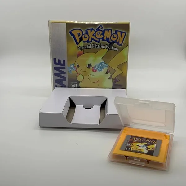 Cartucho de videojuego de 16 bits con manuales, juego GBC, serie Pokemon, azul, cristal, oro, verde, rojo, plata, amarillo, 7 versiones