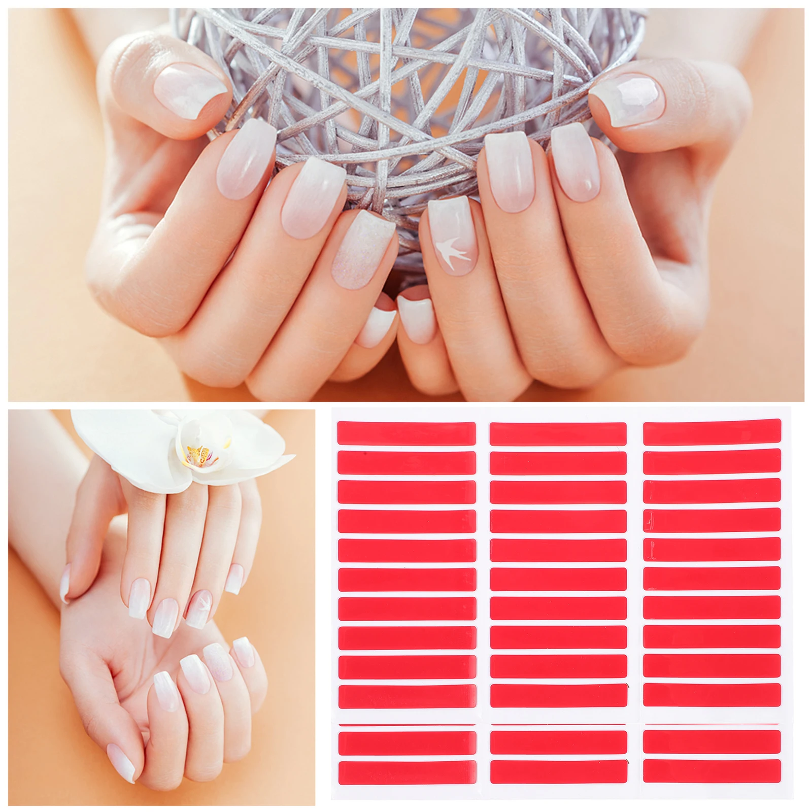 

Transparent Nail Display Tape Holders 5 Sheets Clear Double Sided Adhesive for Manicure Practice Stand Press on Nails
