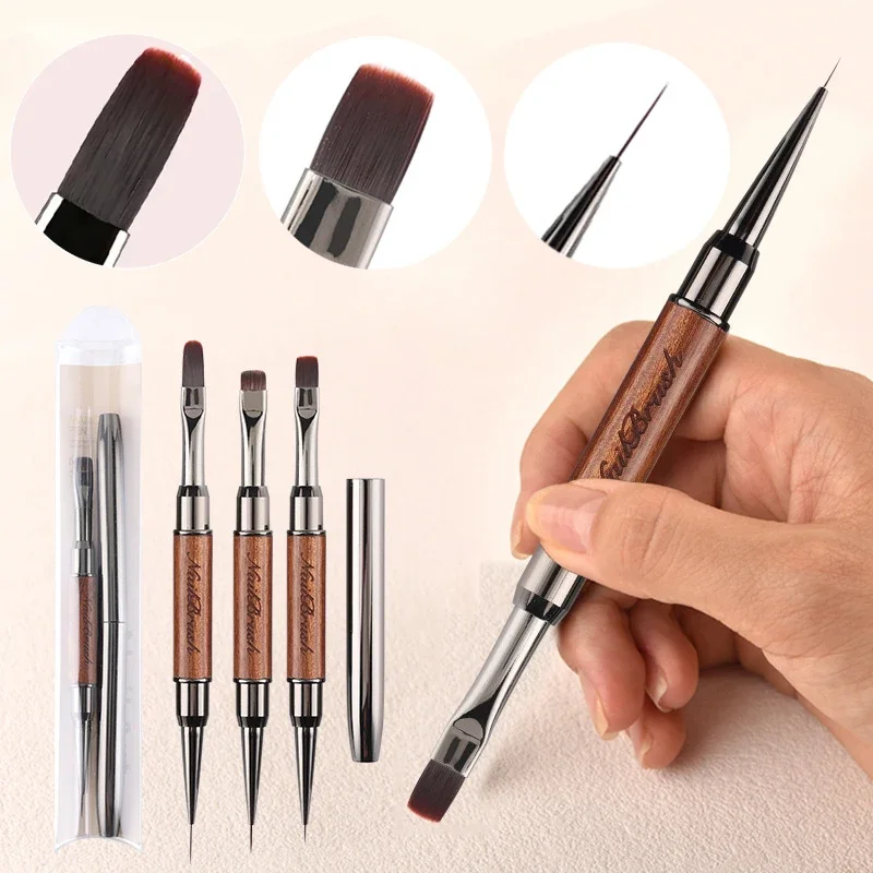 

2 IN 1 UV Gel Nail Brush Liner DIY Painting Pen Acrylic Drawing Brush for Nail Art Design Nails Tip Professional Manicure Tool