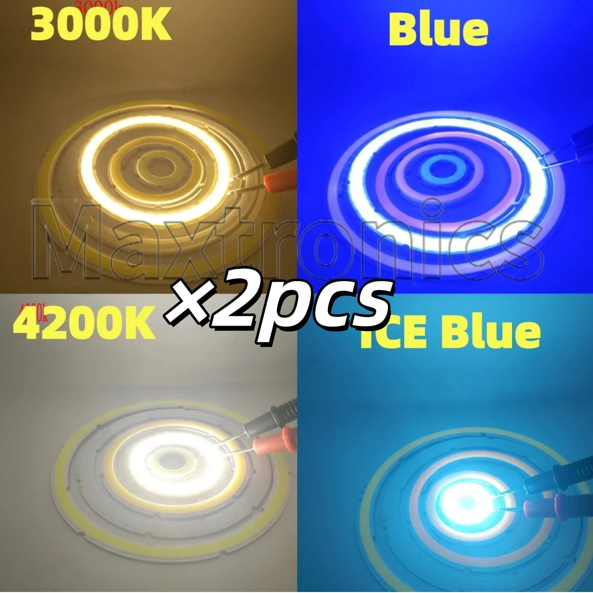 

2pcs 4W-12W COB Chip DC 12V-14V 25mm-110mm on Aluminum Board Ring Bule /Warm White Light Source LED COB Angel Eyes Light Beads
