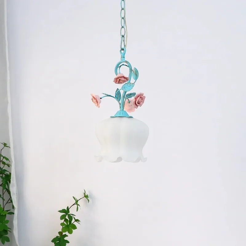 

Французская пасторальная прикроватная цветочная люстра, прихожая, комната для девочек, спальня, американский ретро, старый ресторан, бар