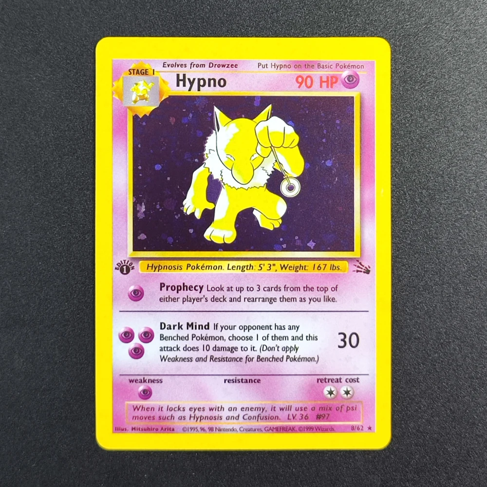 

Коллекционная карта для самостоятельной сборки (DIY) Pokemon TCG Pocket Card 2000 P.M Hypno 8 Super Rare, классическая карта для игры, аниме-карты, игрушки