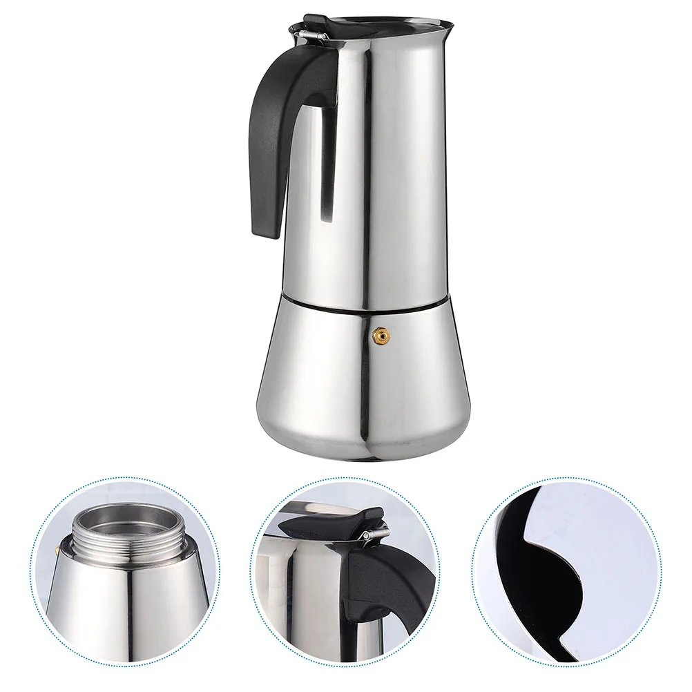 

1pc 300Ml Stainless Steel Pot Espresso Coffee Maker For Home Office Portable Use Coffee Container Kitchen Supply