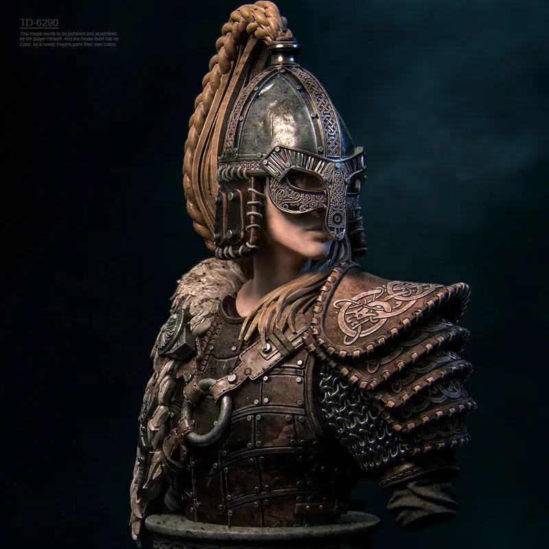 55mm 70mm Mongolian General Bust Model Resin White Figurines DIY Coloring Unassembled and Uncolored Miniatures Decoration Crafts