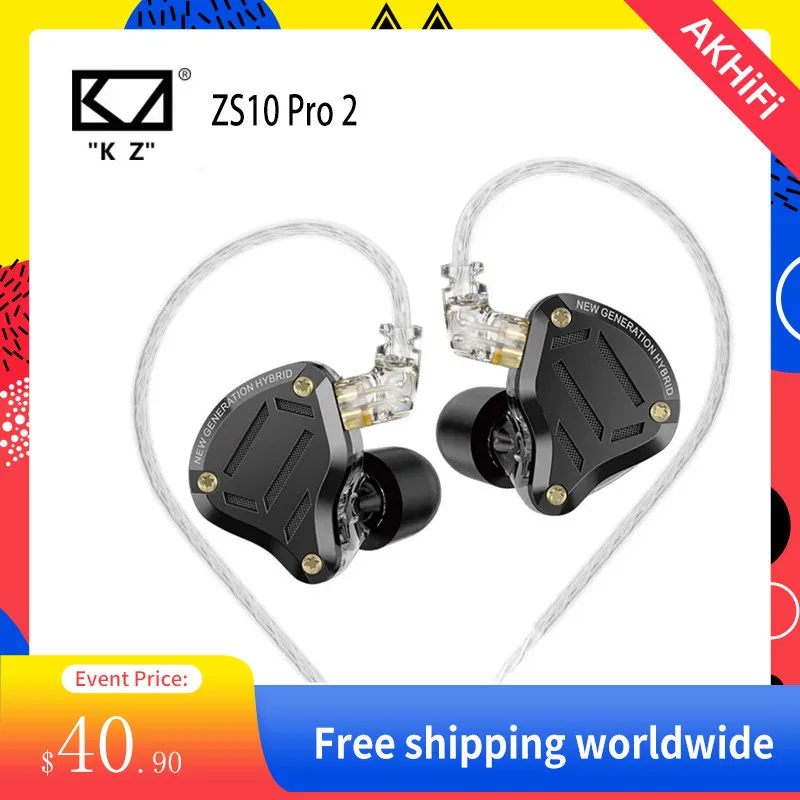 

KZ ZS10 Pro 2 Metal Earphone HIFI In Ear Bass Earbud 4-Level Tuning Switch Headphone Sport Monitor Sound Noise Reduction Headset