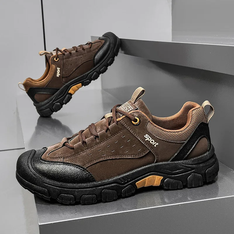 Men's Mountaineering Shoes Casual Comfortable Travel Hiking Outdoor Running Shoes Student Lace Up Walking Sneakers Men Shoes