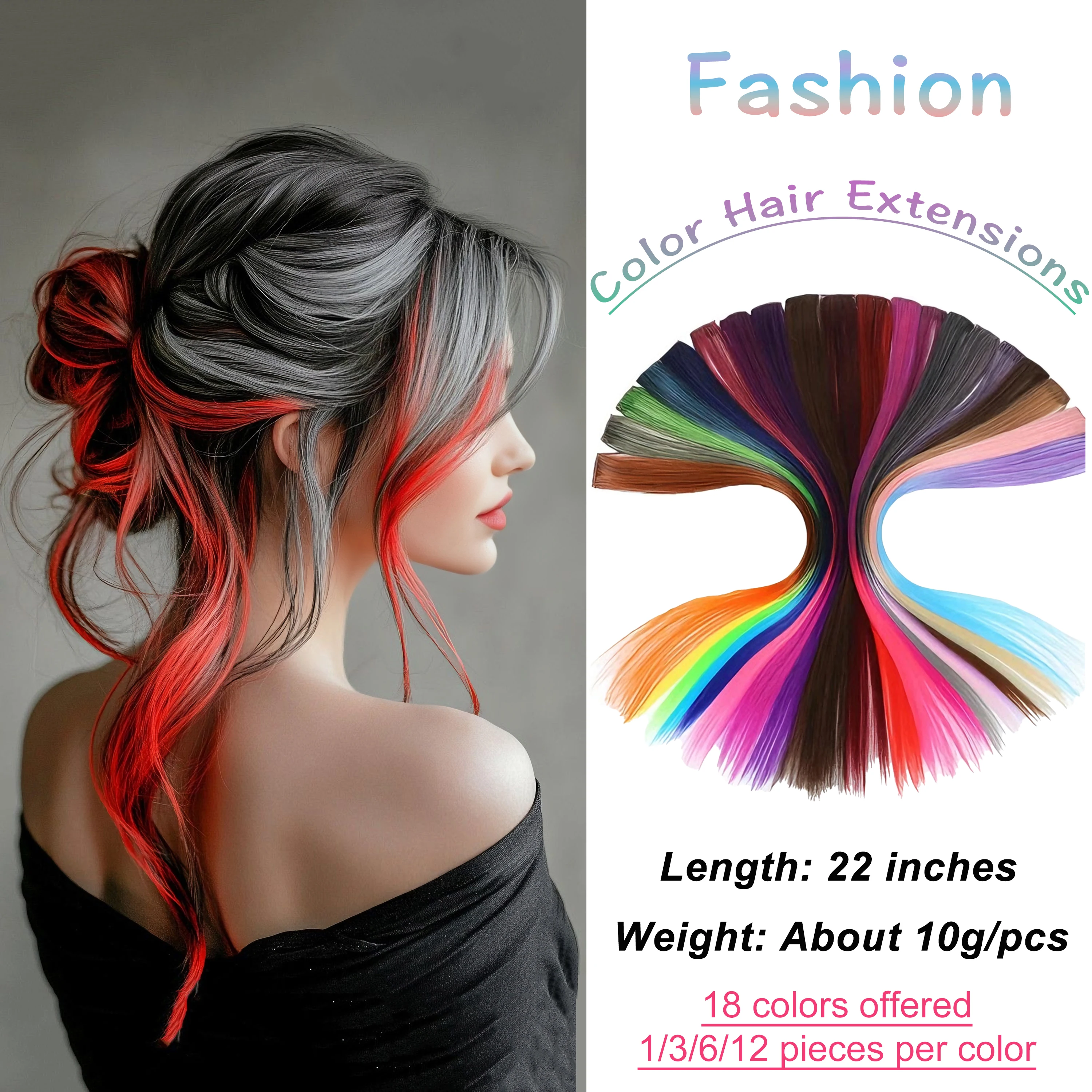 

Wigundle Colorful Clip in Hair Extensions Glueless Wig Easy to Wear for Women Pink Wig Hair Clips Sale Items Wigs on Clearance